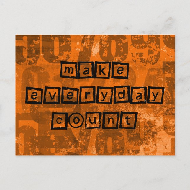 Make Every Day Count with Old Grunge Numbers Postcard (Front)