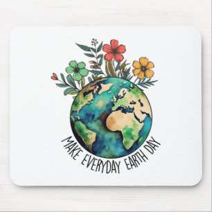 Make Every Day Earth Day Wildflower Save Planet  Mouse Pad