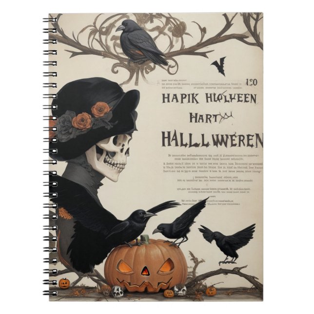 Make Every Day Feel Like Halloween with our Crow  Notebook (Front)