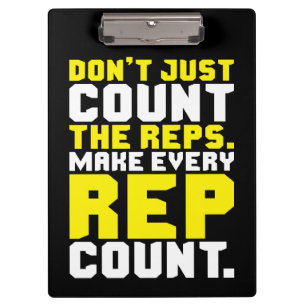 Make Every Rep Count - Workout Motivational Clipboard