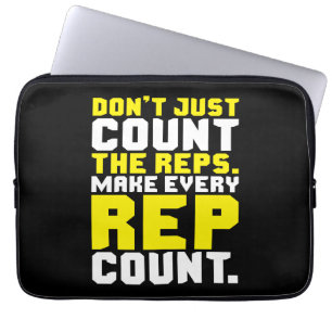 Make Every Rep Count - Workout Motivational Laptop Sleeve