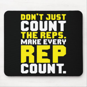 Make Every Rep Count - Workout Motivational Mouse Pad