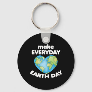 Make Everyday Earth Day Love Planet Heart Anti Lit Key Ring