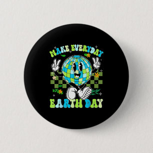 Make everyday earth day planet peace sign boy girl 6 cm round badge