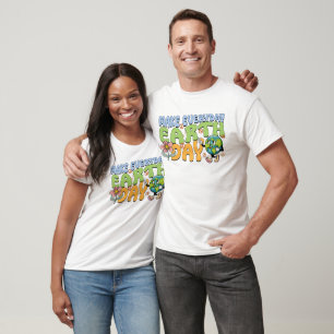 Make Everyday Earth Day Retro Peace Sign Globe T-Shirt