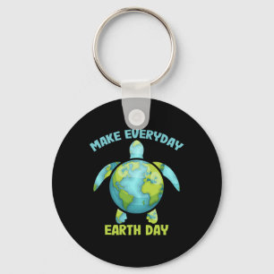 Make Everyday Earth Day Save The Planet Sea Turtle Key Ring