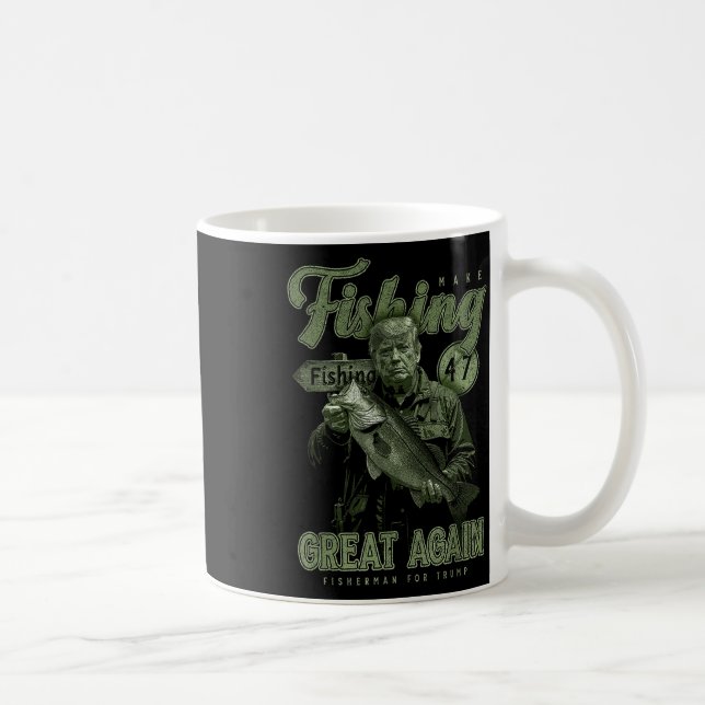 Make Fishing Great Again Funny B Fishing Donald Tr Coffee Mug (Right)