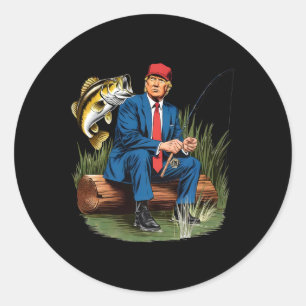 Make Fishing Great Again Funny Byb Fishing Humour Classic Round Sticker