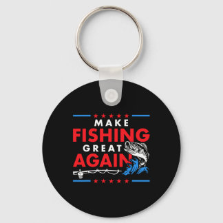 Make Fishing Great Again Funny Fisherman Fisher  Key Ring