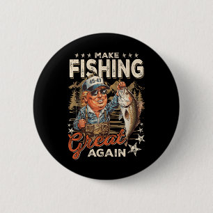 Make Fishing Great Again Usa Flag Vintage Funny 6 Cm Round Badge