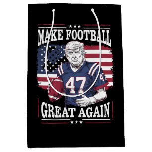 Make Football Great Again Vintage USA Flag Trump Medium Gift Bag