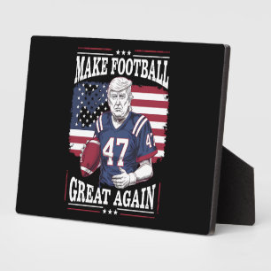 Make Football Great Again Vintage USA Flag Trump Plaque