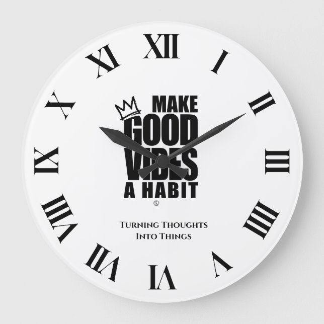 MAKE GOOD VIBES A HABIT | Acrylic Wall Clock (Front)