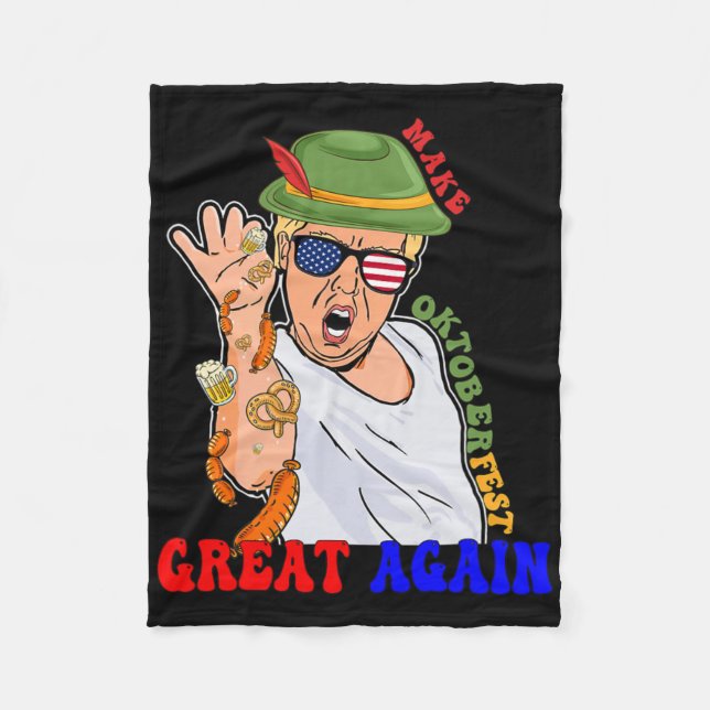 Make Great Again Funny Trump Beer  Fleece Blanket (Front)