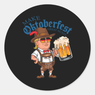 Make Great Again Funny Trump Drink Beer Festival Classic Round Sticker
