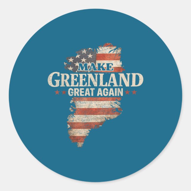 Make Greenland Great Again For Classic Round Sticker (Front)