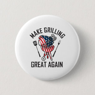 Make Grilling Great Again Trump Bbq Funny Grilling 6 Cm Round Badge