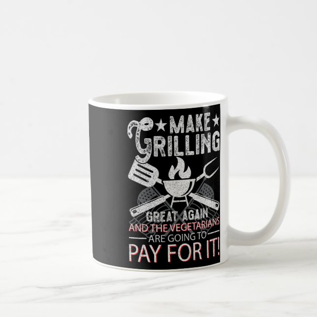 Make Grilling Great Again Trump Bbq Pit Master Gri Coffee Mug (Right)