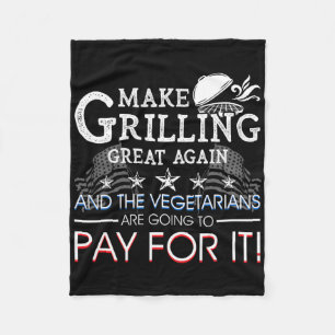 Make Grilling Great Again Trump Bbq Pit Master Gri Fleece Blanket