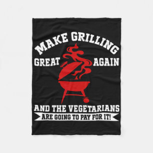 Make Grilling Great Again Usa Trump Bbq Rbecue Smo Fleece Blanket