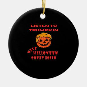 Make Halloween Great Again Classic – Retro Pumpkin Ceramic Tree Decoration