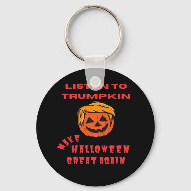 Make Halloween Great Again Classic – Retro Pumpkin Key Ring (Front)