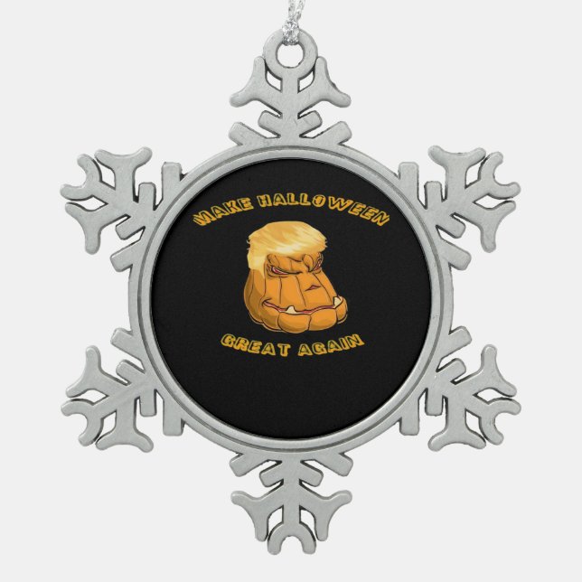 Make Halloween Great Again Classic – Sloth in Cost Snowflake Pewter Christmas Ornament (Front)