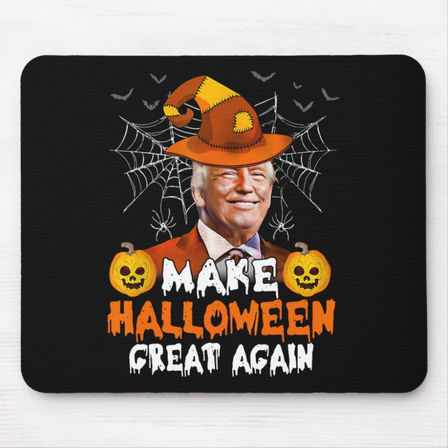 Make Halloween Great Again Funny Trump Jack O Lant Mouse Pad (Front)