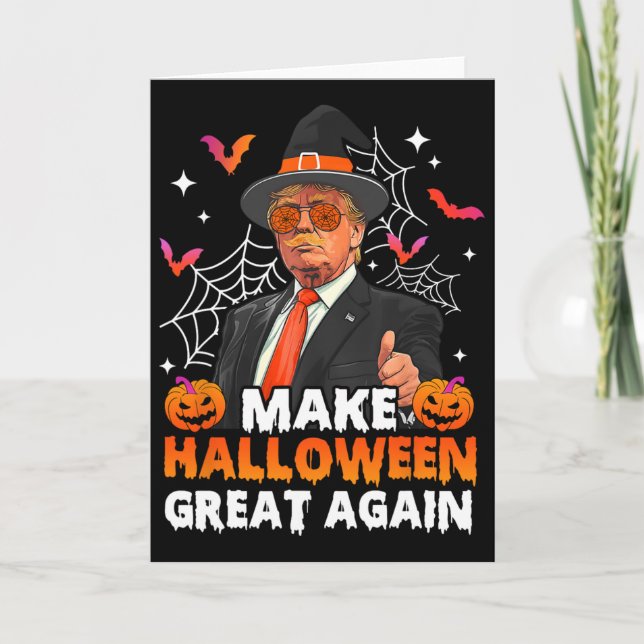 Make Halloween Great Again Funny Trump Spooky Seas Card (Front)