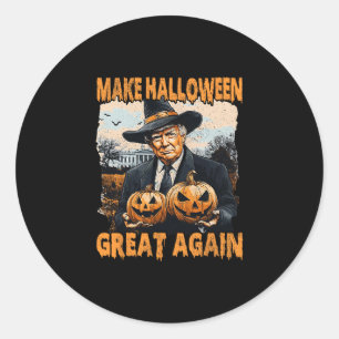Make Halloween Great Again Funny Trump Witch Jack  Classic Round Sticker