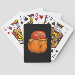 Make Halloween Great Again – Funny Trumpkin Slogan Playing Cards