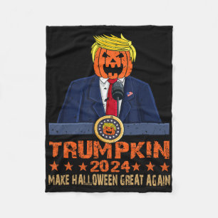 Make Halloween Great Again Trump 2024 Trumpkin Men Fleece Blanket