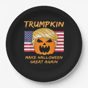Make Halloween Great Again Trumpkin Paper Plate