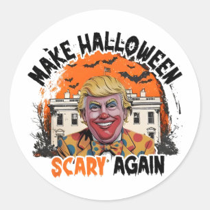 Make Halloween Scary Again Trump Clown Funny Spook Classic Round Sticker