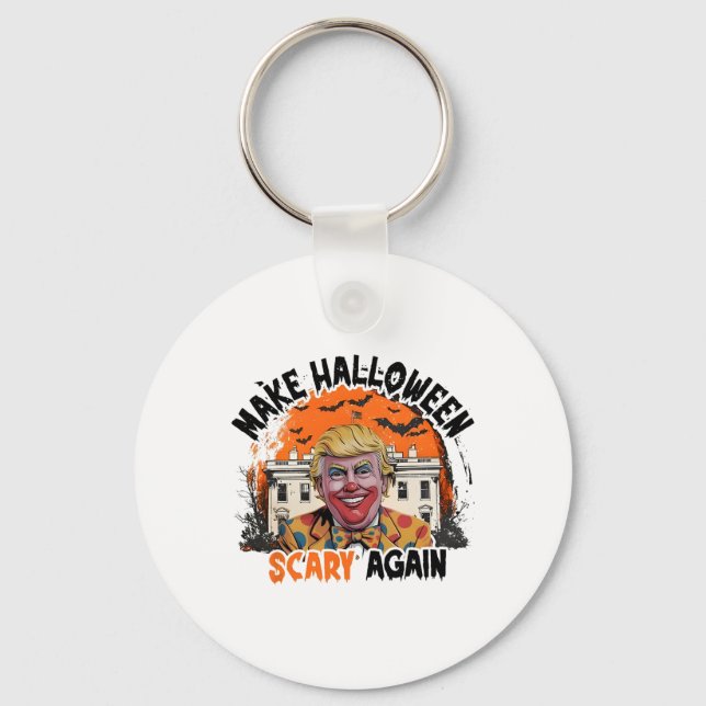 Make Halloween Scary Again Trump Clown Funny Spook Key Ring (Front)