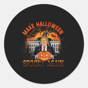 Make Halloween Spooky Again Funny Trump Halloween  Classic Round Sticker
