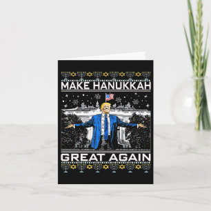 Make Hanukkah Great Again Funny Trump Ugly Chanuka Card
