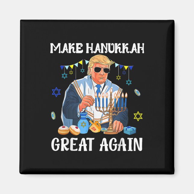Make Hanukkah Great Again Jewish Ugly Chanukah Swe Magnet (Front)