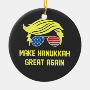 Make Hanukkah Great Again Trump Jewish  Ceramic Tree Decoration