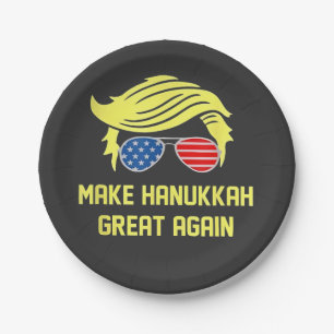 Make Hanukkah Great Again Trump Jewish Paper Plate