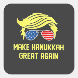 Make Hanukkah Great Again Trump Jewish Square Sticker