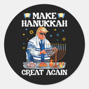 Make Hanukkah Great Again Trump Jewish Ugly Chanuk Classic Round Sticker