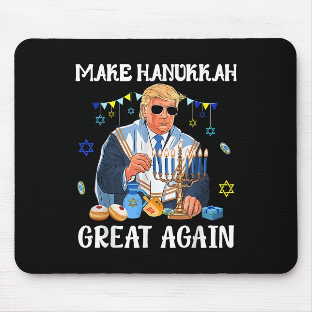 Make Hanukkah Great Again Trump Jewish Ugly Mouse Pad (Front)