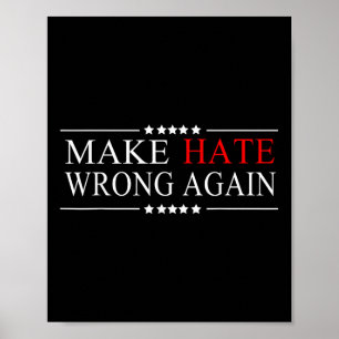 Make Hate Wrong Again Anti Trump Political Poster