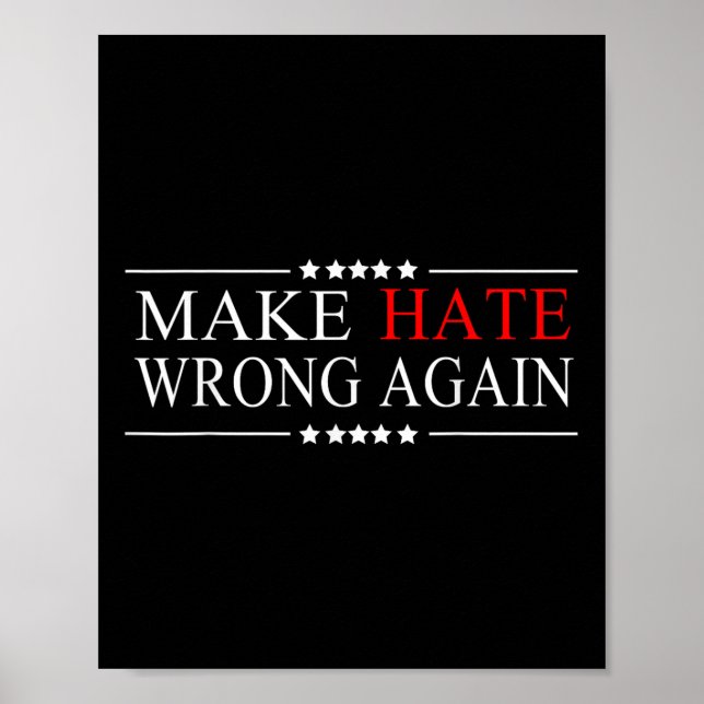 Make Hate Wrong Again Anti Trump Political Poster (Front)