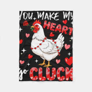 Make Heart Go Valentine's Day Cute Chicken Sound F Fleece Blanket