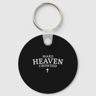 Make Heaven Crowded Cross - Minimalist Christian R Key Ring