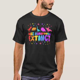 Make Homophobia Extinct Gay Pride Lgbtq Flag Come T-Shirt