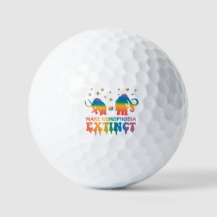 Make Homophobia Extinct – Rainbow Elephant LGBTQ Golf Balls