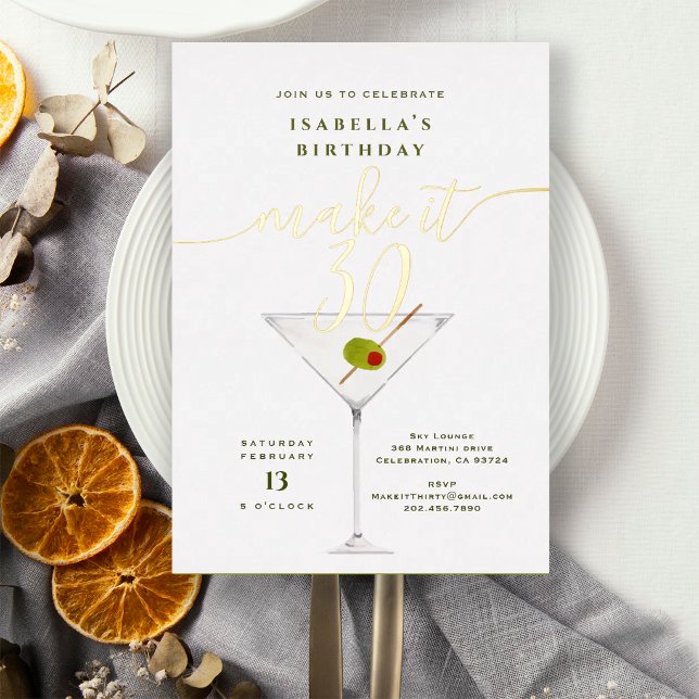 Make It 30 Gold Dirty Martini 30th Birthday Party (Creator Uploaded)
